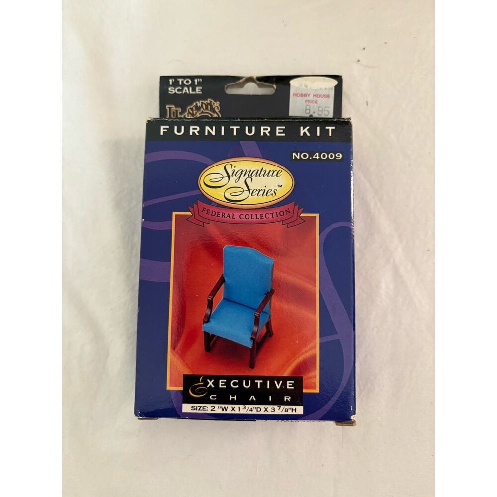 NOS Houseworks Federal 1:12 Dollhouse Miniatures Model Kit Executive Chair #4009